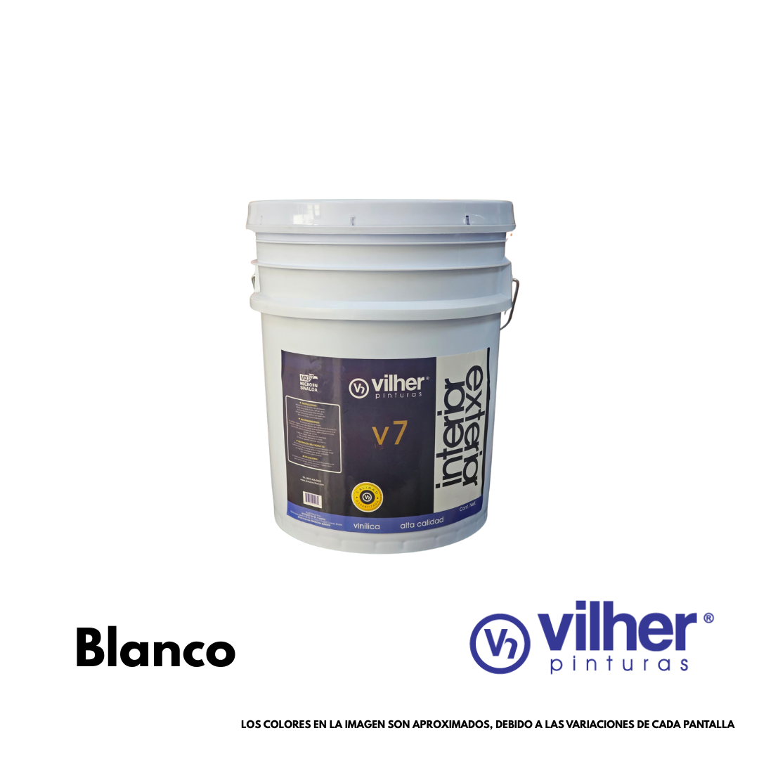 Pintura Vilher V7 Vinílica Acrílica 19 Litros 7 Años Interior y Exterior