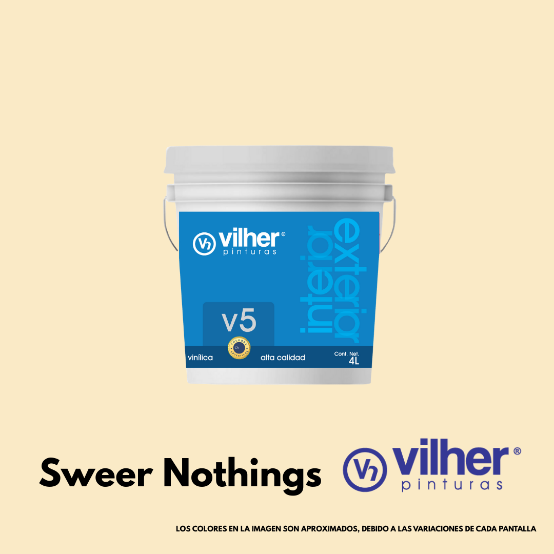 Pintura Vilher V5 Vinílica Acrílica 4 Litros 5 Años Interior y Exterior