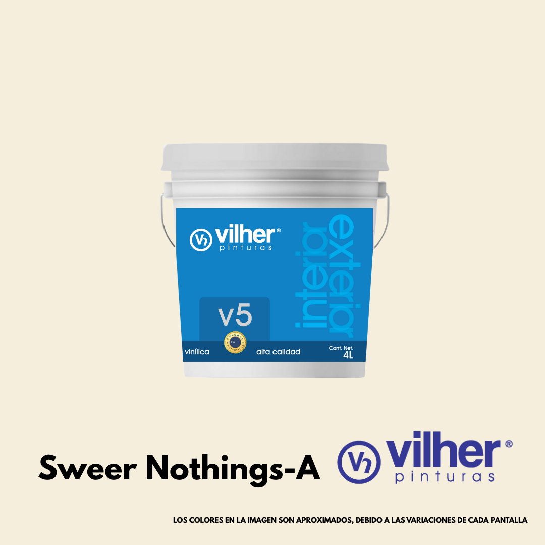 Pintura Vilher V5 Vinílica Acrílica 4 Litros 5 Años Interior y Exterior