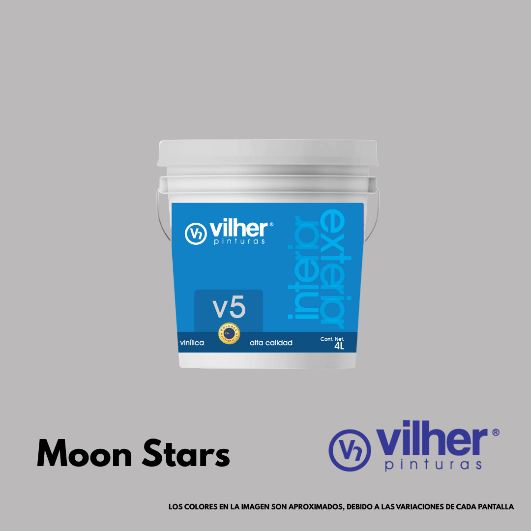 Pintura Vilher V5 Vinílica Acrílica 4 Litros 5 Años Interior y Exterior