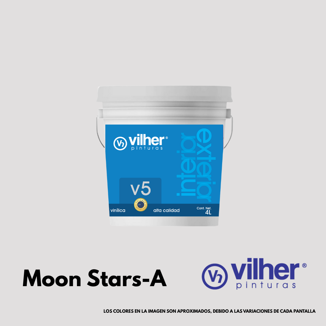 Pintura Vilher V5 Vinílica Acrílica 4 Litros 5 Años Interior y Exterior