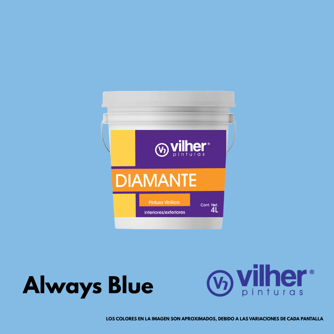 Pintura Vilher Vinílica Acrílica Diamante 4 Litros 3 Años Interior y Exterior