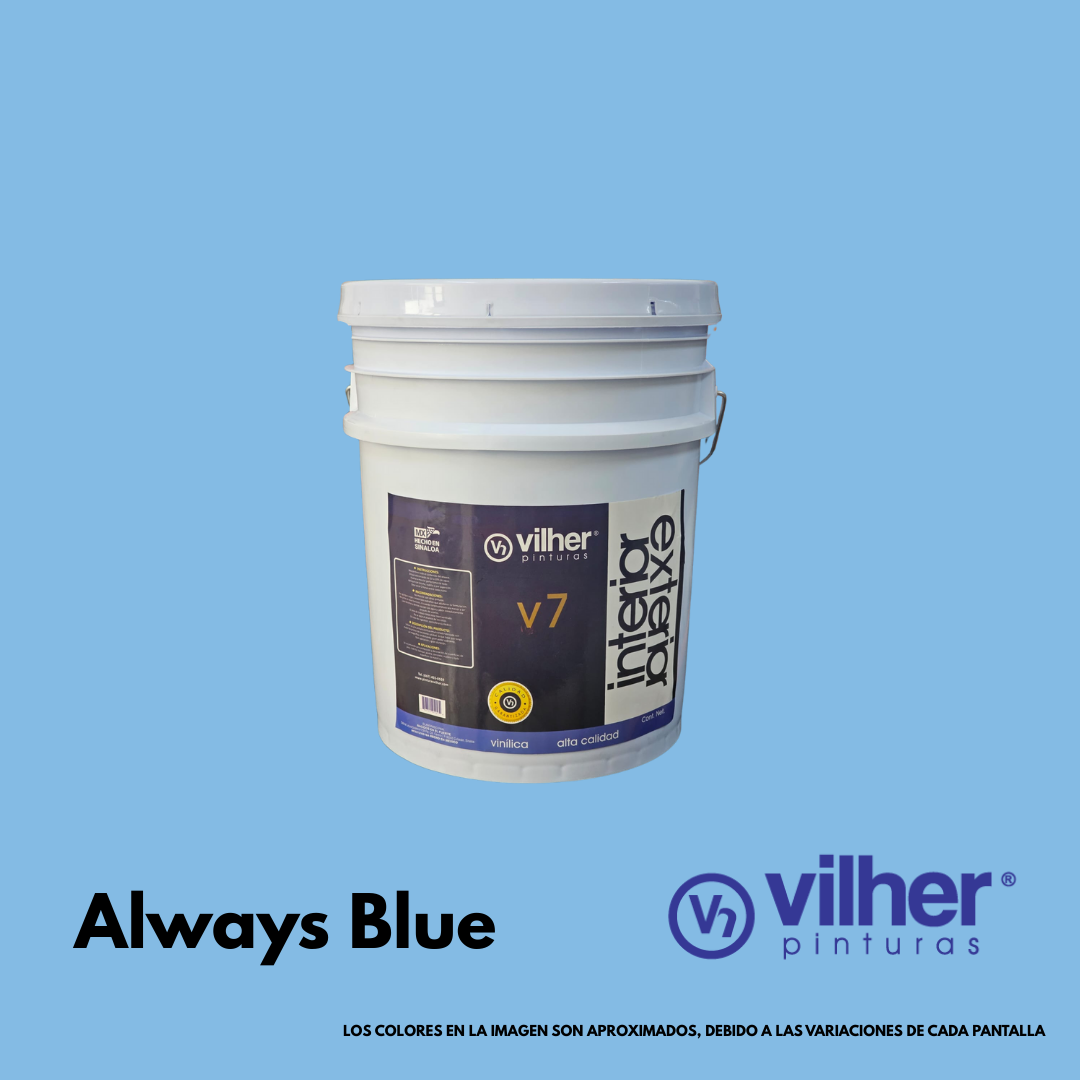 Pintura Vilher V7 Vinílica Acrílica 19 Litros 7 Años Interior y Exterior