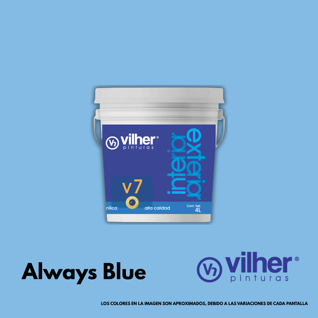 Pintura Vilher V7 Vinílica Acrílica 4 Litros 7 Años Interior y Exterior