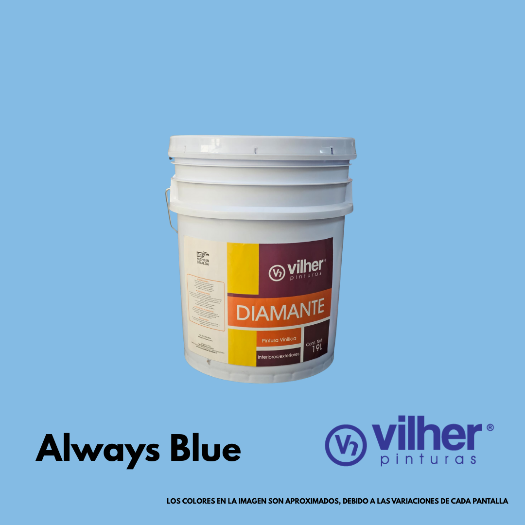 Pintura Vilher Vinílica Acrílica Diamante 19 Litros 3 Años Interior y Exterior