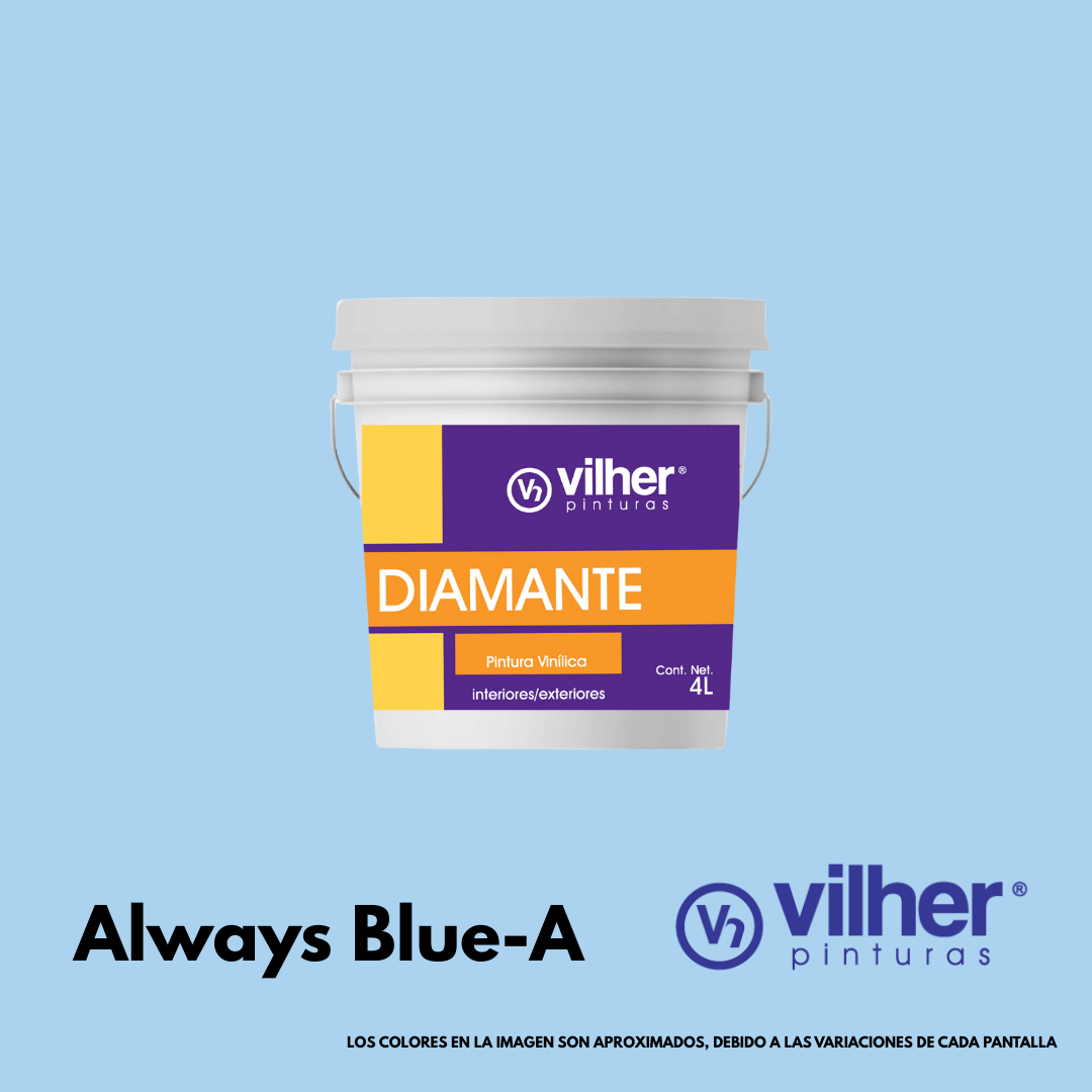 Pintura Vilher Vinílica Acrílica Diamante 4 Litros 3 Años Interior y Exterior