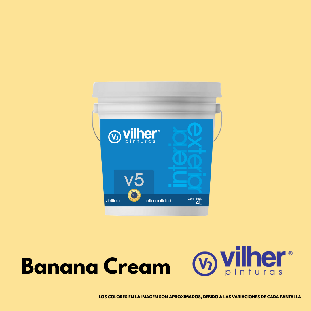 Pintura Vilher V5 Vinílica Acrílica 4 Litros 5 Años Interior y Exterior