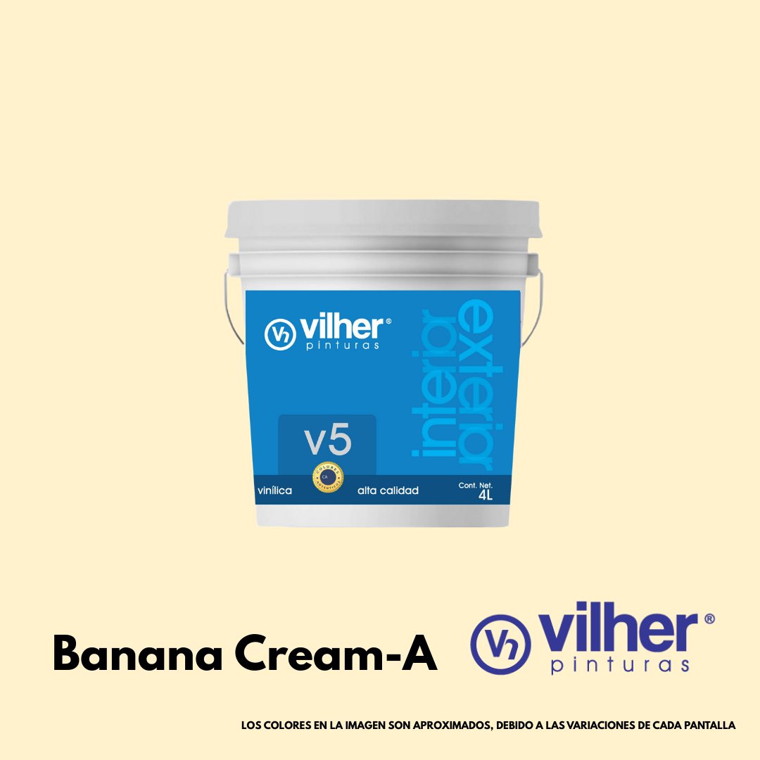 Pintura Vilher V5 Vinílica Acrílica 4 Litros 5 Años Interior y Exterior