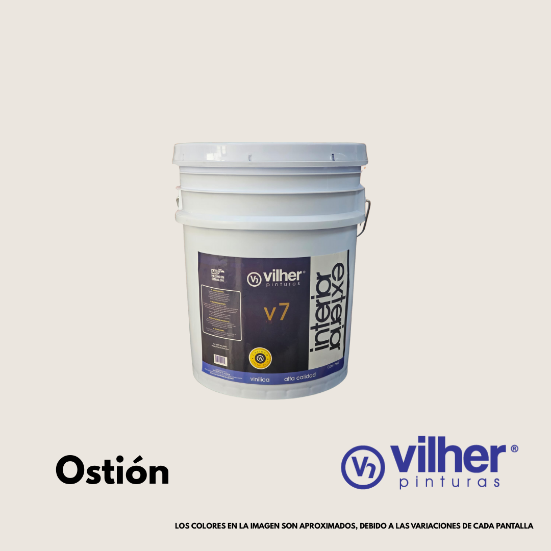 Pintura Vilher V7 Vinílica Acrílica 19 Litros 7 Años Interior y Exterior