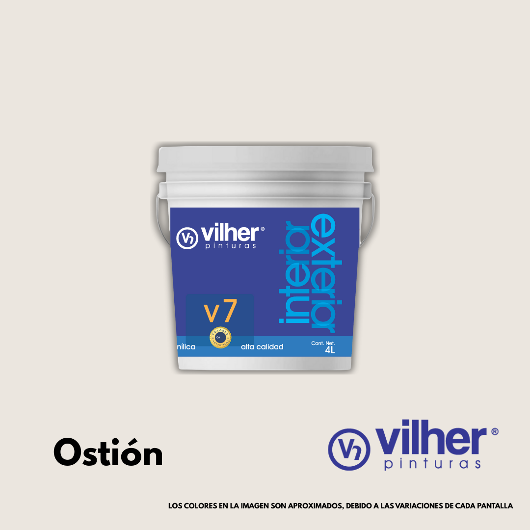 Pintura Vilher V7 Vinílica Acrílica 4 Litros 7 Años Interior y Exterior