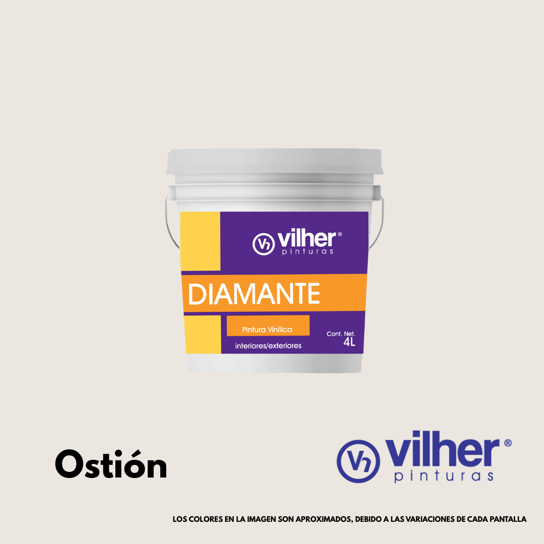 Pintura Vilher Vinílica Acrílica Diamante 4 Litros 3 Años Interior y Exterior