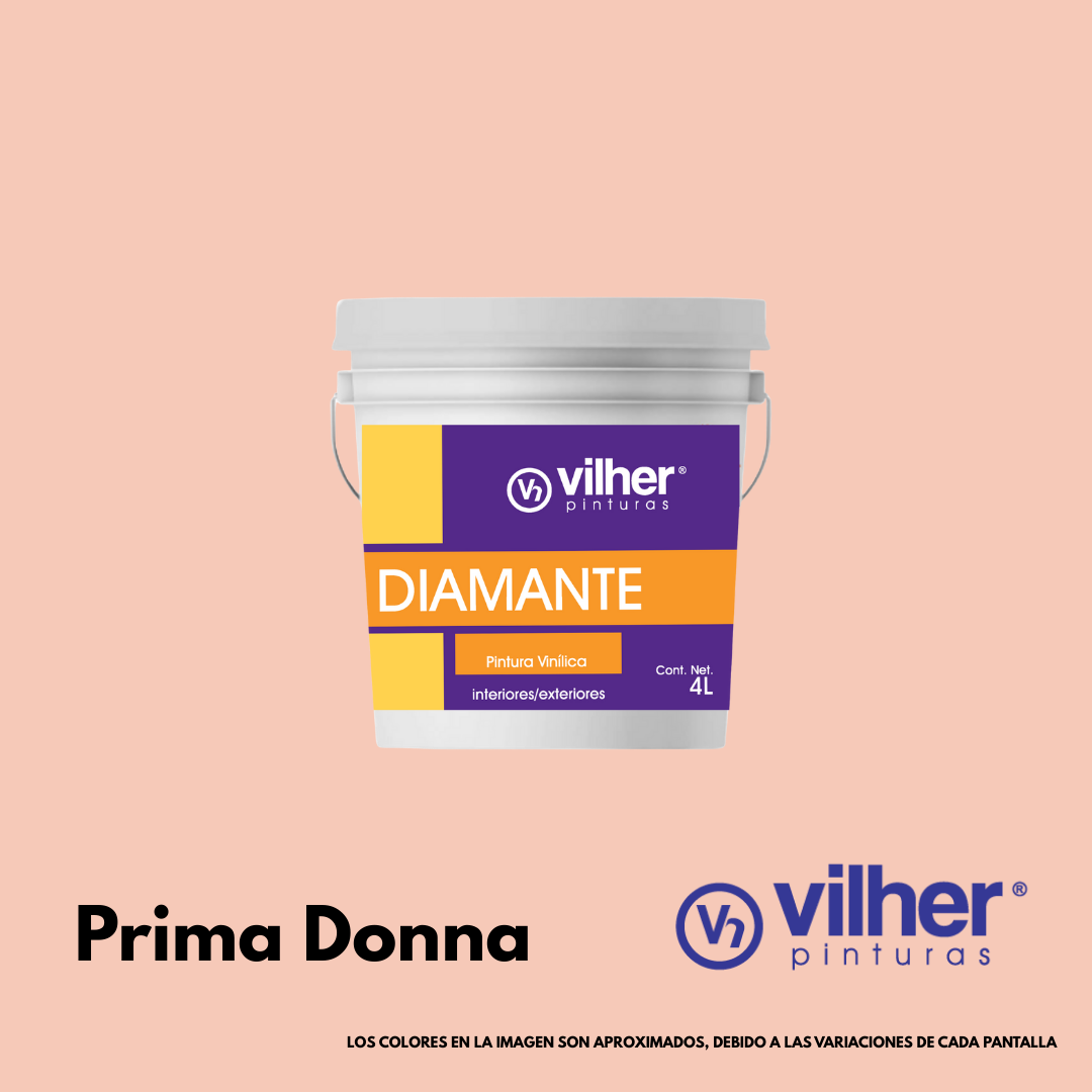 Pintura Vilher Vinílica Acrílica Diamante 4 Litros 3 Años Interior y Exterior