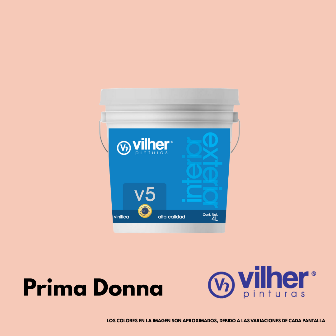 Pintura Vilher V5 Vinílica Acrílica 4 Litros 5 Años Interior y Exterior
