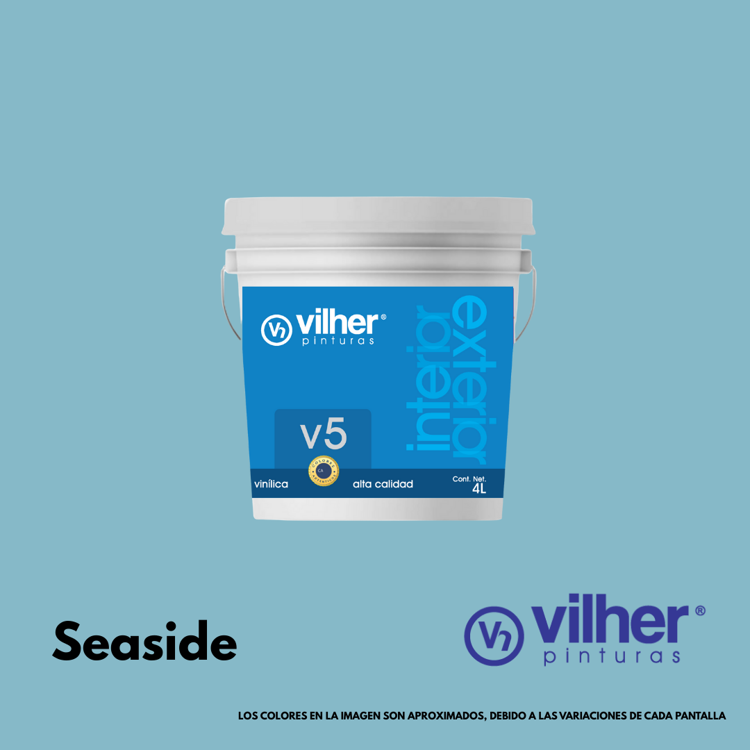 Pintura Vilher V5 Vinílica Acrílica 4 Litros 5 Años Interior y Exterior