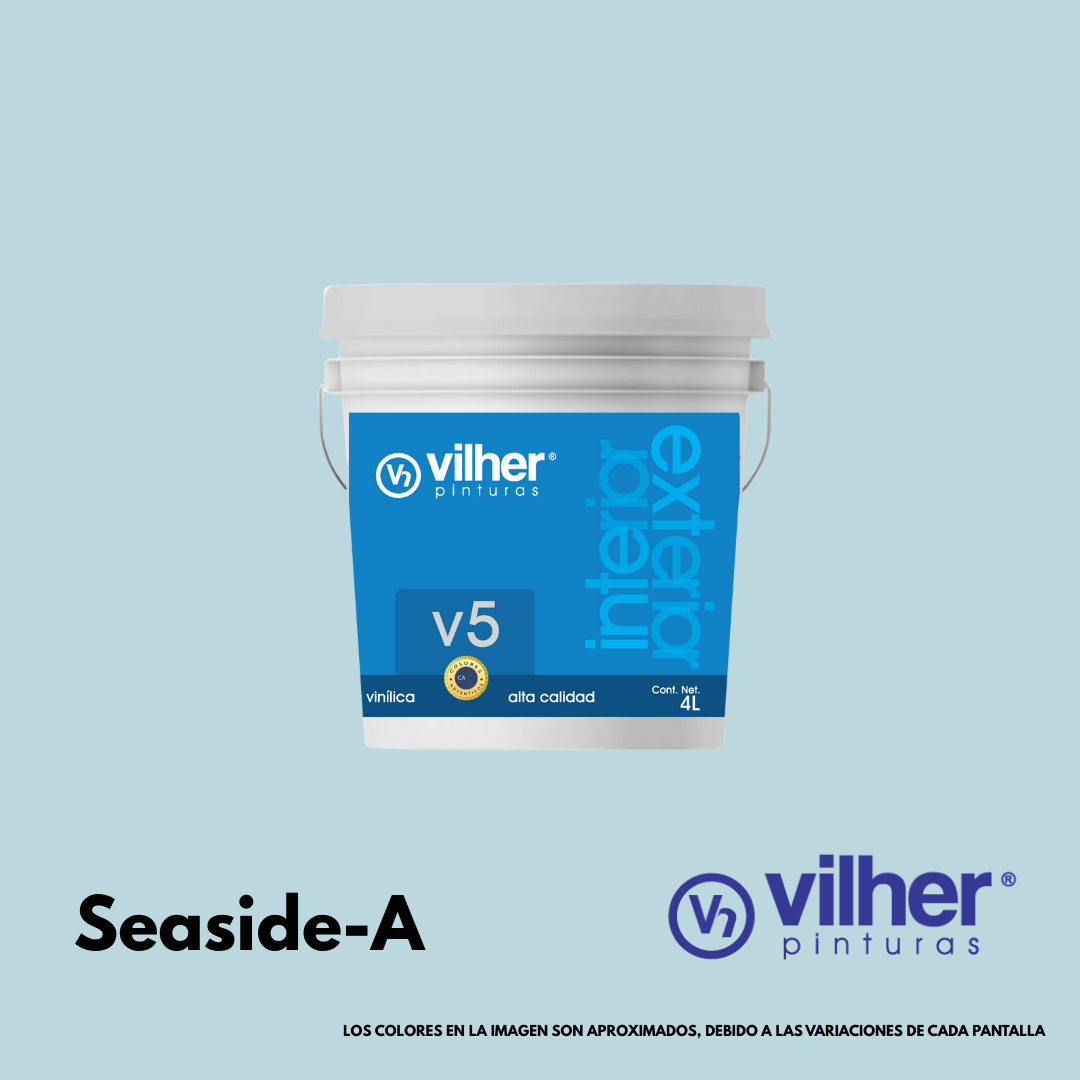 Pintura Vilher V5 Vinílica Acrílica 4 Litros 5 Años Interior y Exterior