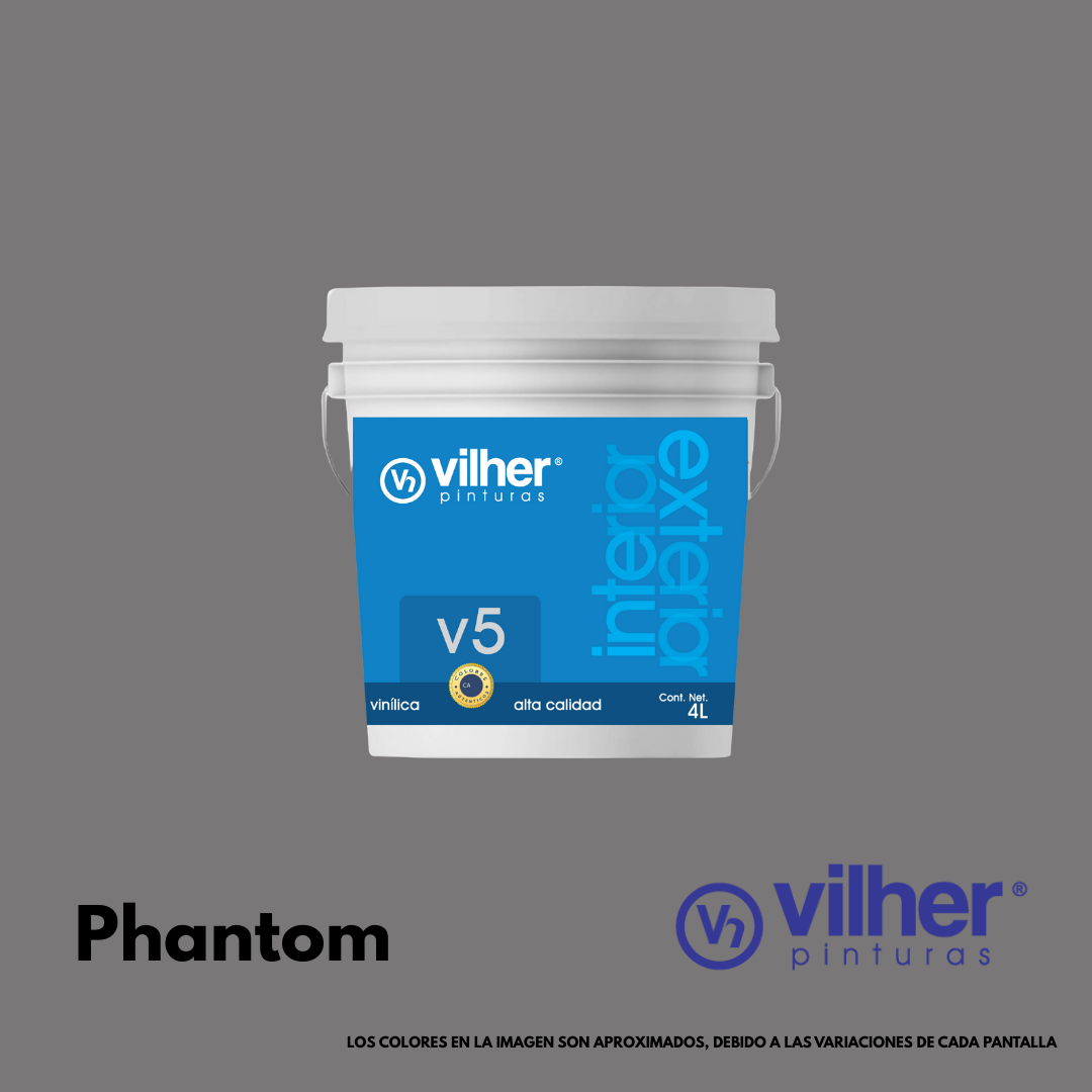 Pintura Vilher V5 Vinílica Acrílica 4 Litros 5 Años Interior y Exterior