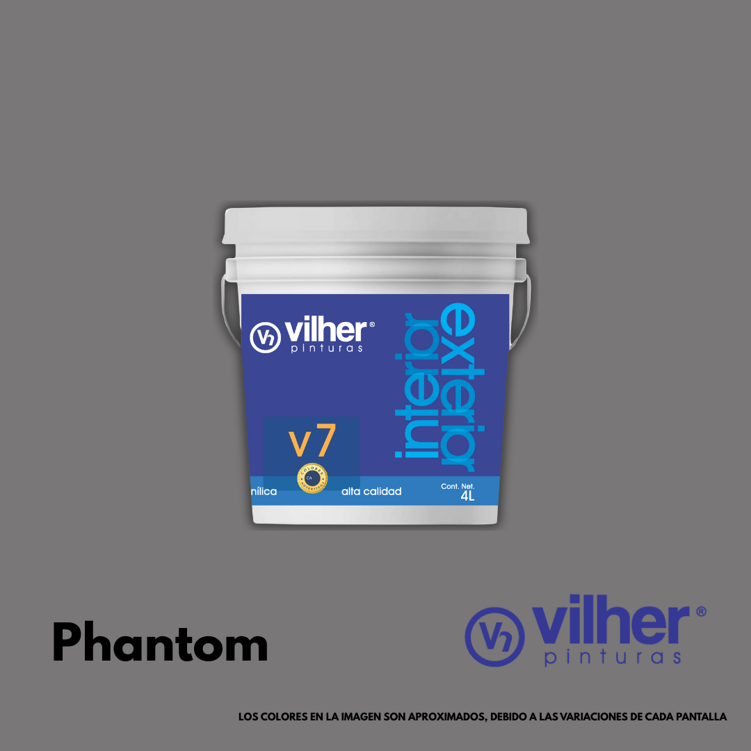 Pintura Vilher V7 Vinílica Acrílica 4 Litros 7 Años Interior y Exterior