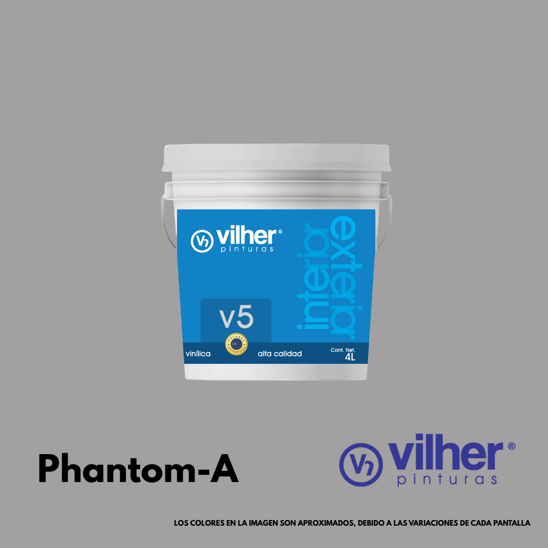 Pintura Vilher V5 Vinílica Acrílica 4 Litros 5 Años Interior y Exterior