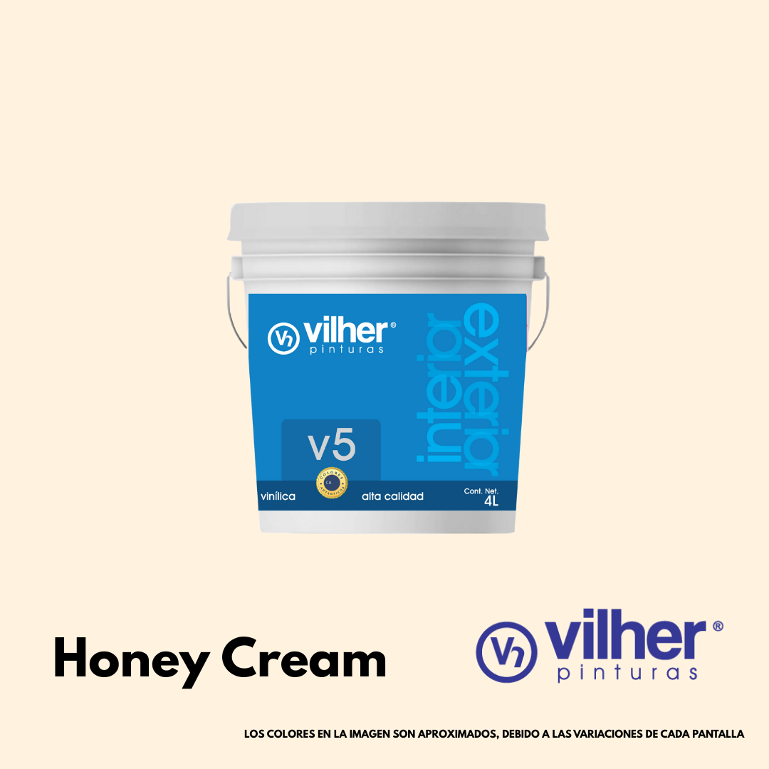 Pintura Vilher V5 Vinílica Acrílica 4 Litros 5 Años Interior y Exterior