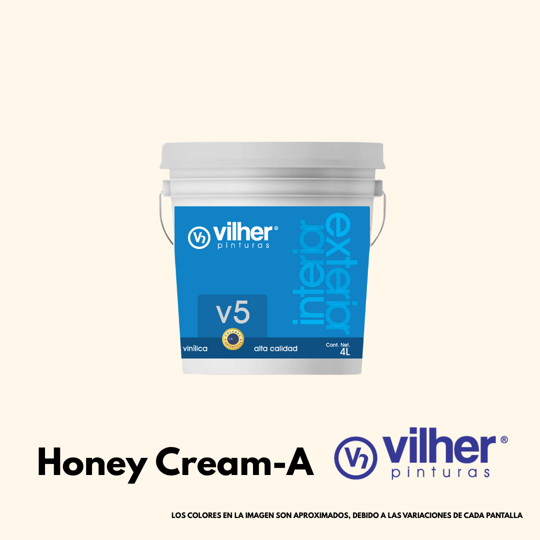 Pintura Vilher V5 Vinílica Acrílica 4 Litros 5 Años Interior y Exterior