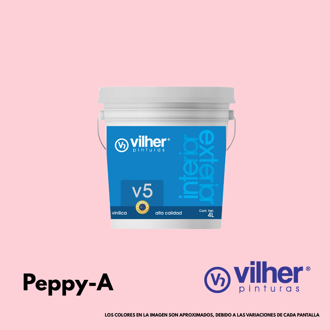 Pintura Vilher V5 Vinílica Acrílica 4 Litros 5 Años Interior y Exterior