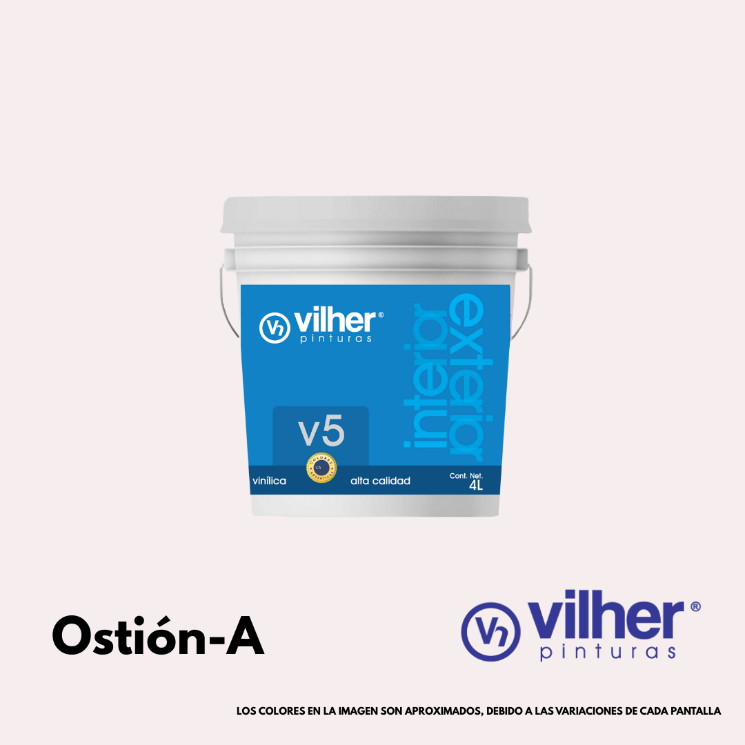 Pintura Vilher V5 Vinílica Acrílica 4 Litros 5 Años Interior y Exterior