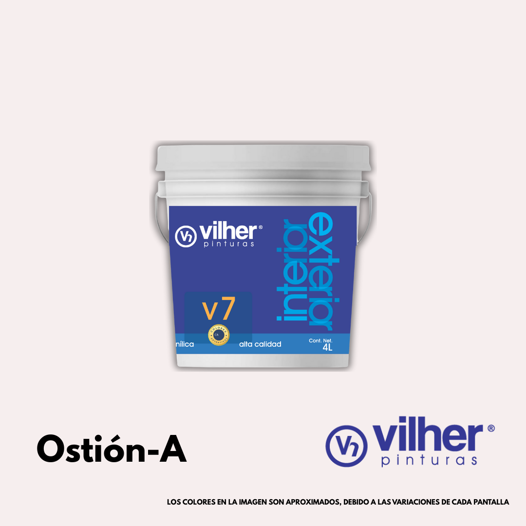 Pintura Vilher V7 Vinílica Acrílica 4 Litros 7 Años Interior y Exterior