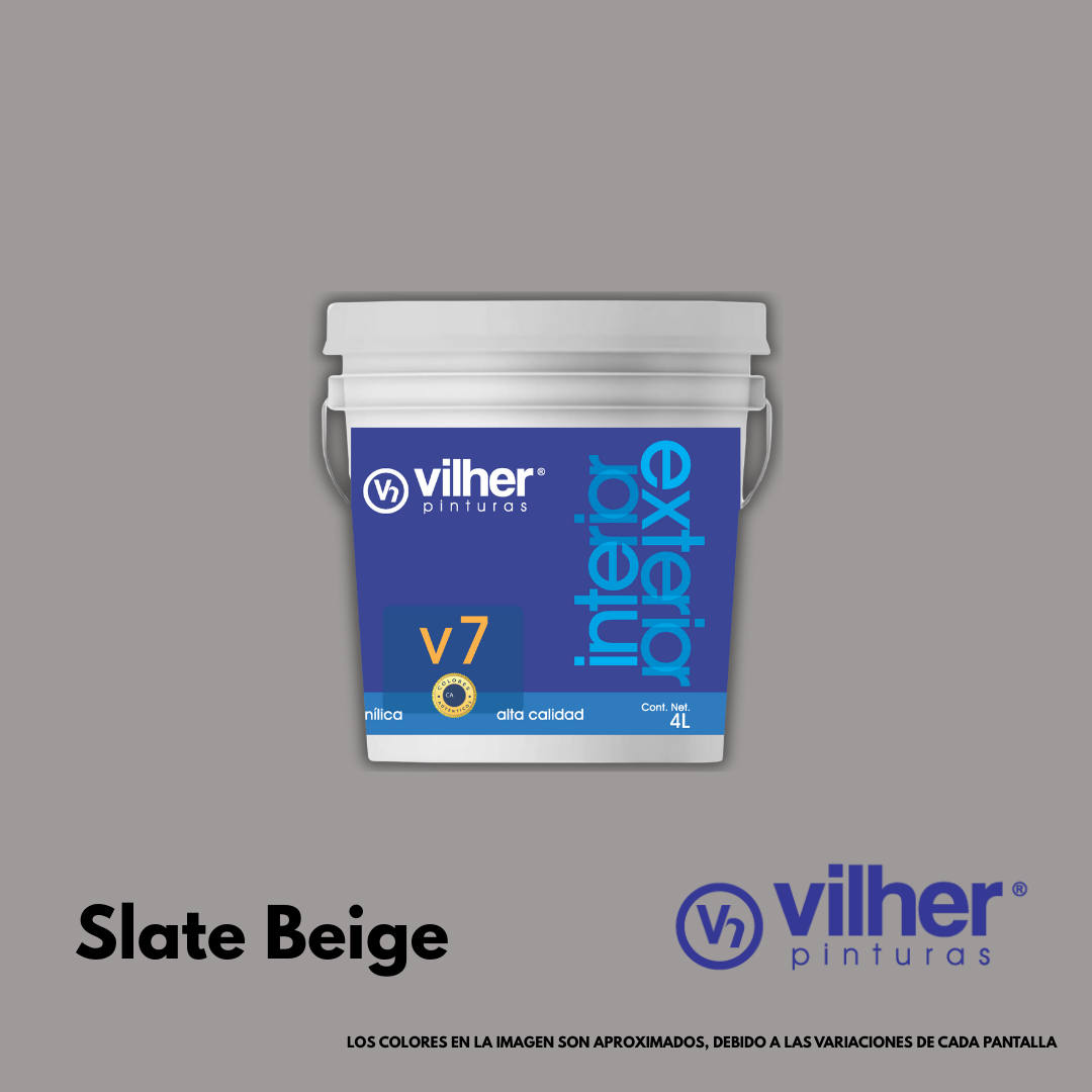 Pintura Vilher V7 Vinílica Acrílica 4 Litros 7 Años Interior y Exterior