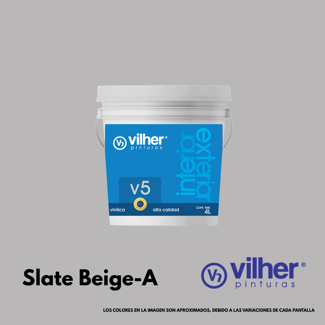 Pintura Vilher V5 Vinílica Acrílica 4 Litros 5 Años Interior y Exterior