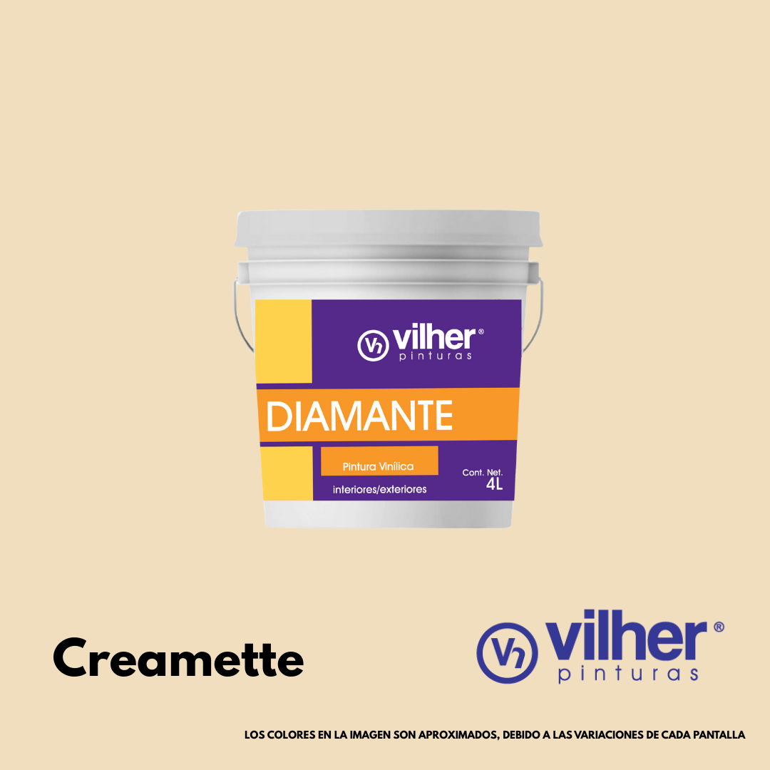 Pintura Vilher Vinílica Acrílica Diamante 4 Litros 3 Años Interior y Exterior