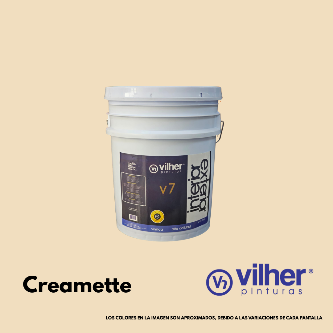 Pintura Vilher V7 Vinílica Acrílica 19 Litros 7 Años Interior y Exterior