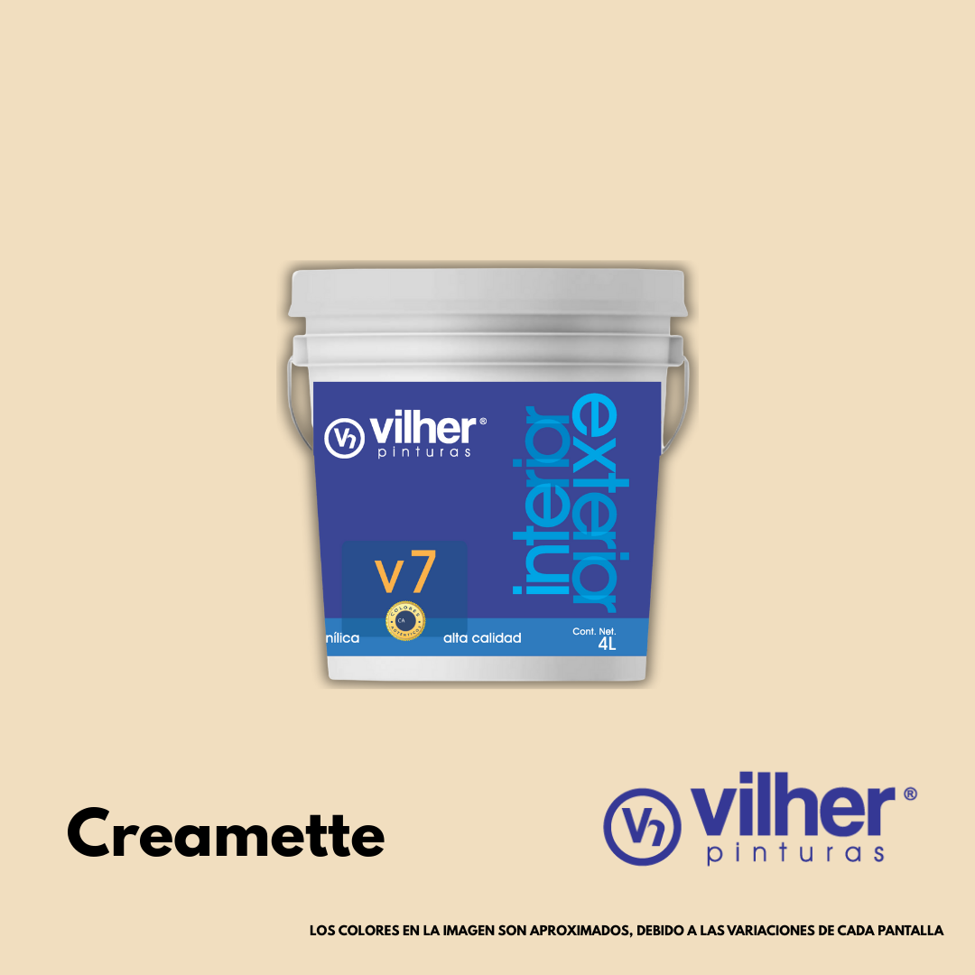 Pintura Vilher V7 Vinílica Acrílica 4 Litros 7 Años Interior y Exterior