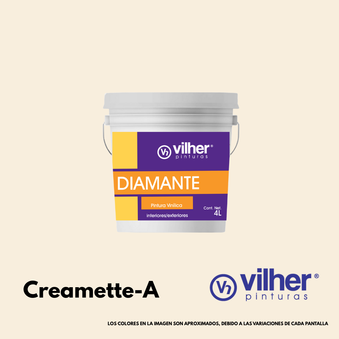 Pintura Vilher Vinílica Acrílica Diamante 4 Litros 3 Años Interior y Exterior