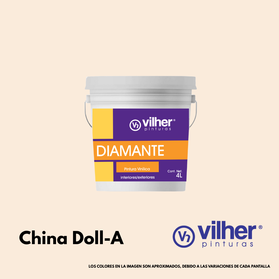 Pintura Vilher Vinílica Acrílica Diamante 4 Litros 3 Años Interior y Exterior