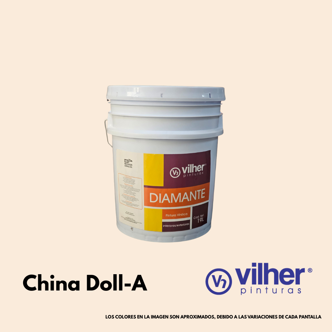 Pintura Vilher Vinílica Acrílica Diamante 19 Litros 3 Años Interior y Exterior