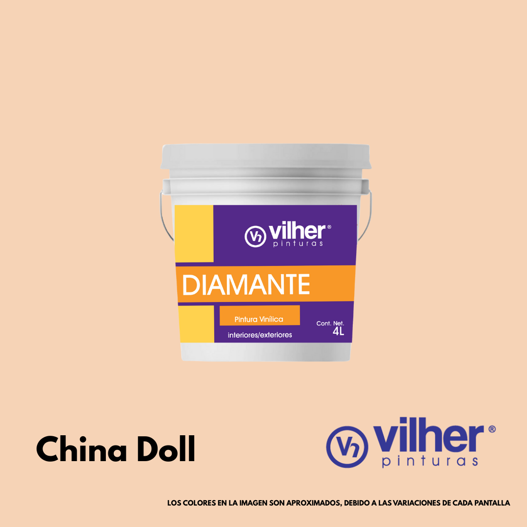 Pintura Vilher Vinílica Acrílica Diamante 4 Litros 3 Años Interior y Exterior