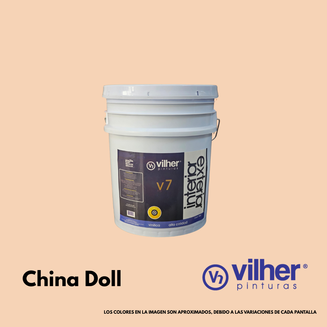 Pintura Vilher V7 Vinílica Acrílica 19 Litros 7 Años Interior y Exterior