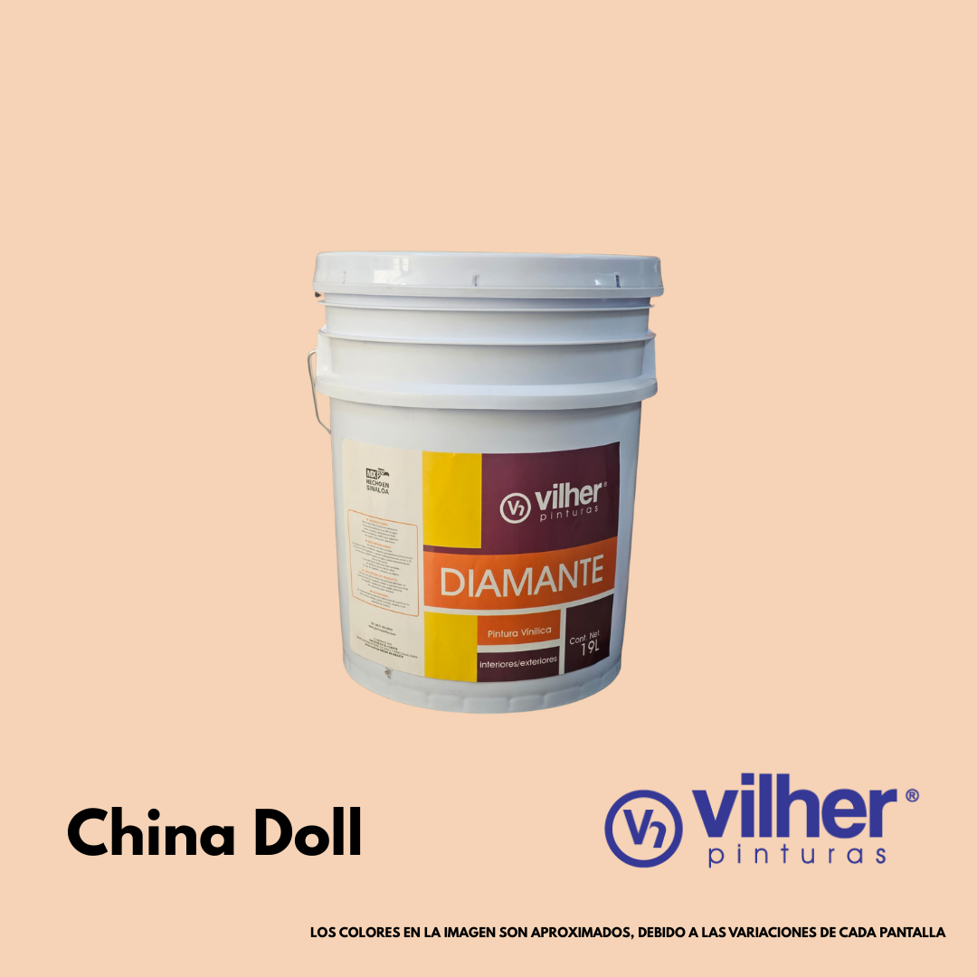 Pintura Vilher Vinílica Acrílica Diamante 19 Litros 3 Años Interior y Exterior