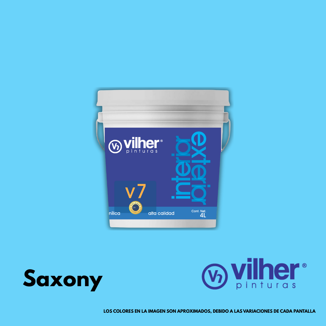 Pintura Vilher V7 Vinílica Acrílica 4 Litros 7 Años Interior y Exterior