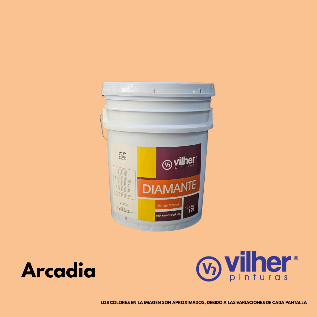 Pintura Vilher Vinílica Acrílica Diamante 19 Litros 3 Años Interior y Exterior
