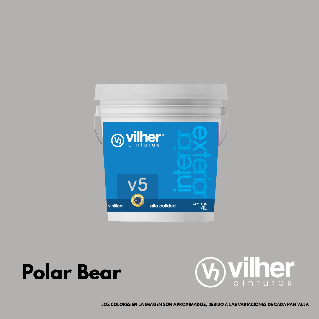 Pintura Vilher V5 Vinílica Acrílica 4 Litros 5 Años Interior y Exterior