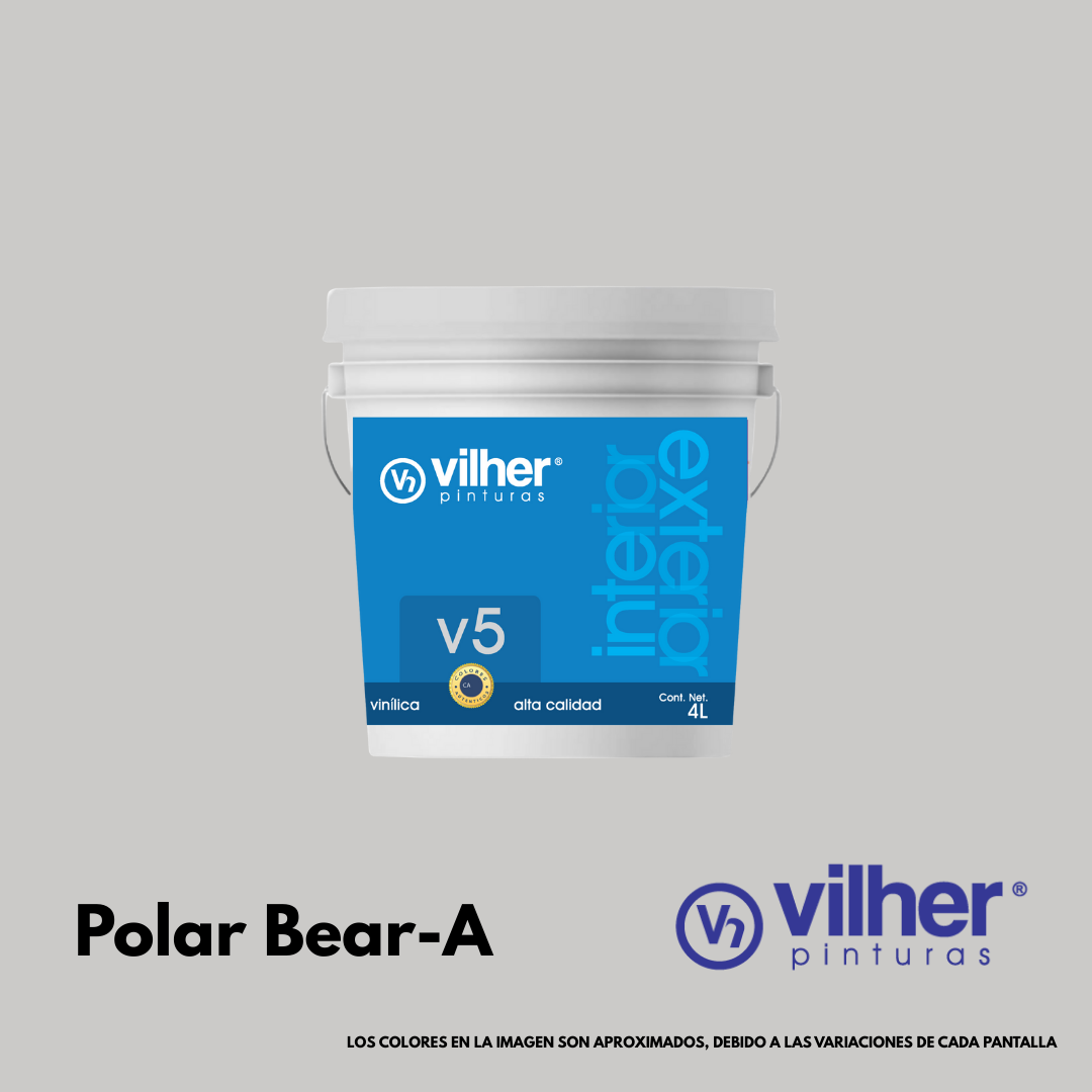 Pintura Vilher V5 Vinílica Acrílica 4 Litros 5 Años Interior y Exterior