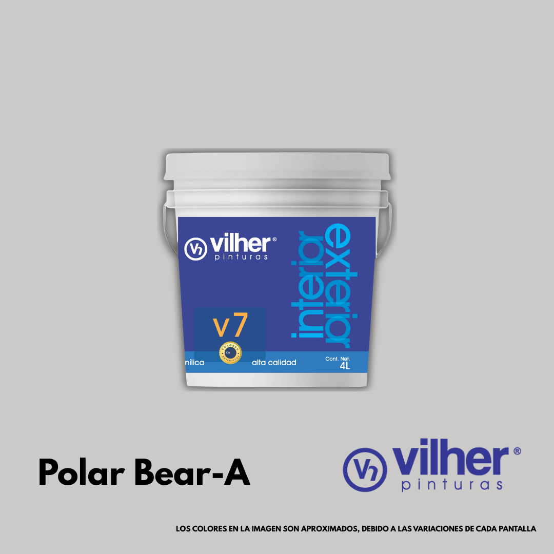 Pintura Vilher V7 Vinílica Acrílica 4 Litros 7 Años Interior y Exterior