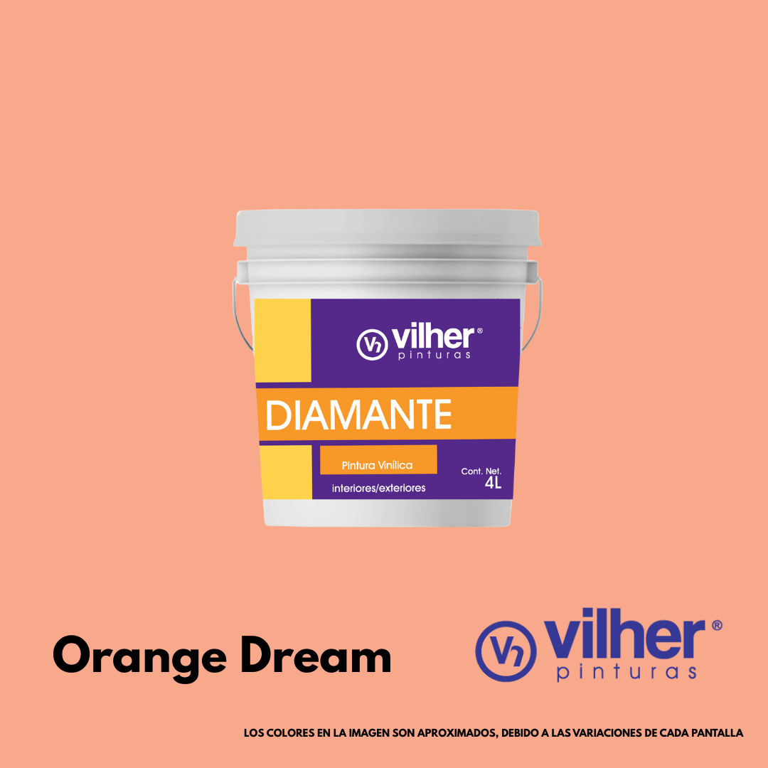 Pintura Vilher Vinílica Acrílica Diamante 4 Litros 3 Años Interior y Exterior