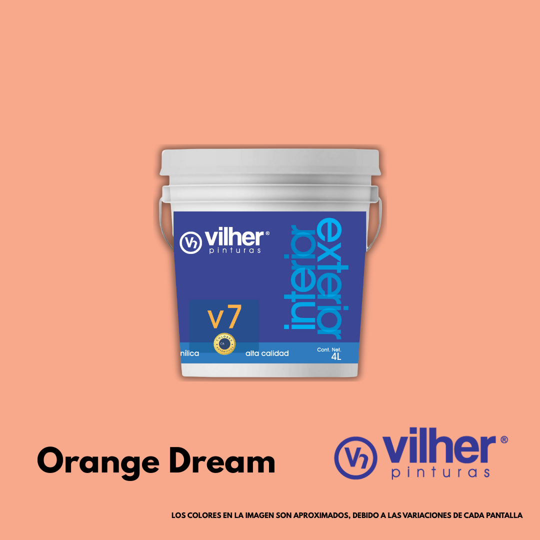 Pintura Vilher V7 Vinílica Acrílica 4 Litros 7 Años Interior y Exterior
