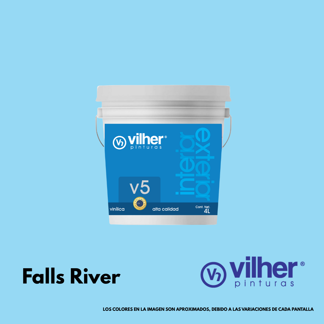 Pintura Vilher V5 Vinílica Acrílica 4 Litros 5 Años Interior y Exterior