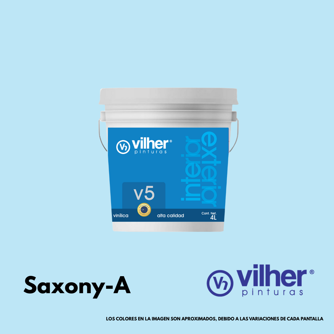 Pintura Vilher V5 Vinílica Acrílica 4 Litros 5 Años Interior y Exterior