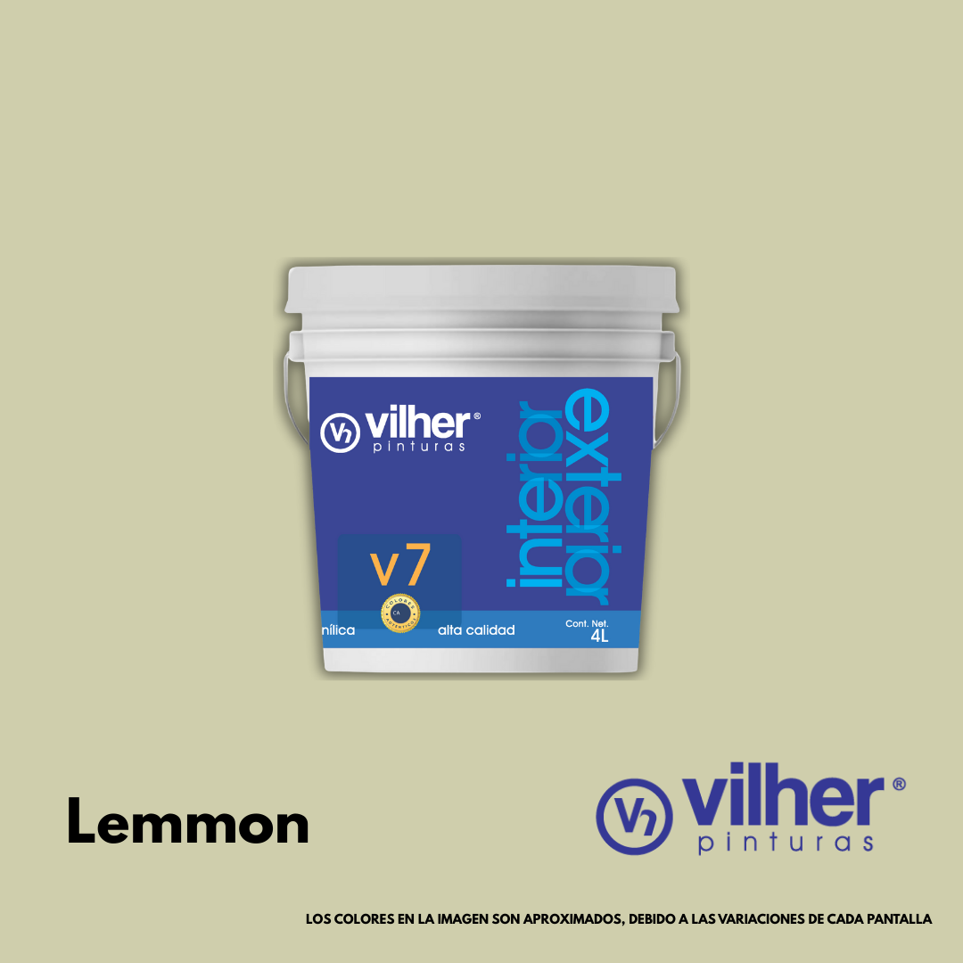 Pintura Vilher V7 Vinílica Acrílica 4 Litros 7 Años Interior y Exterior