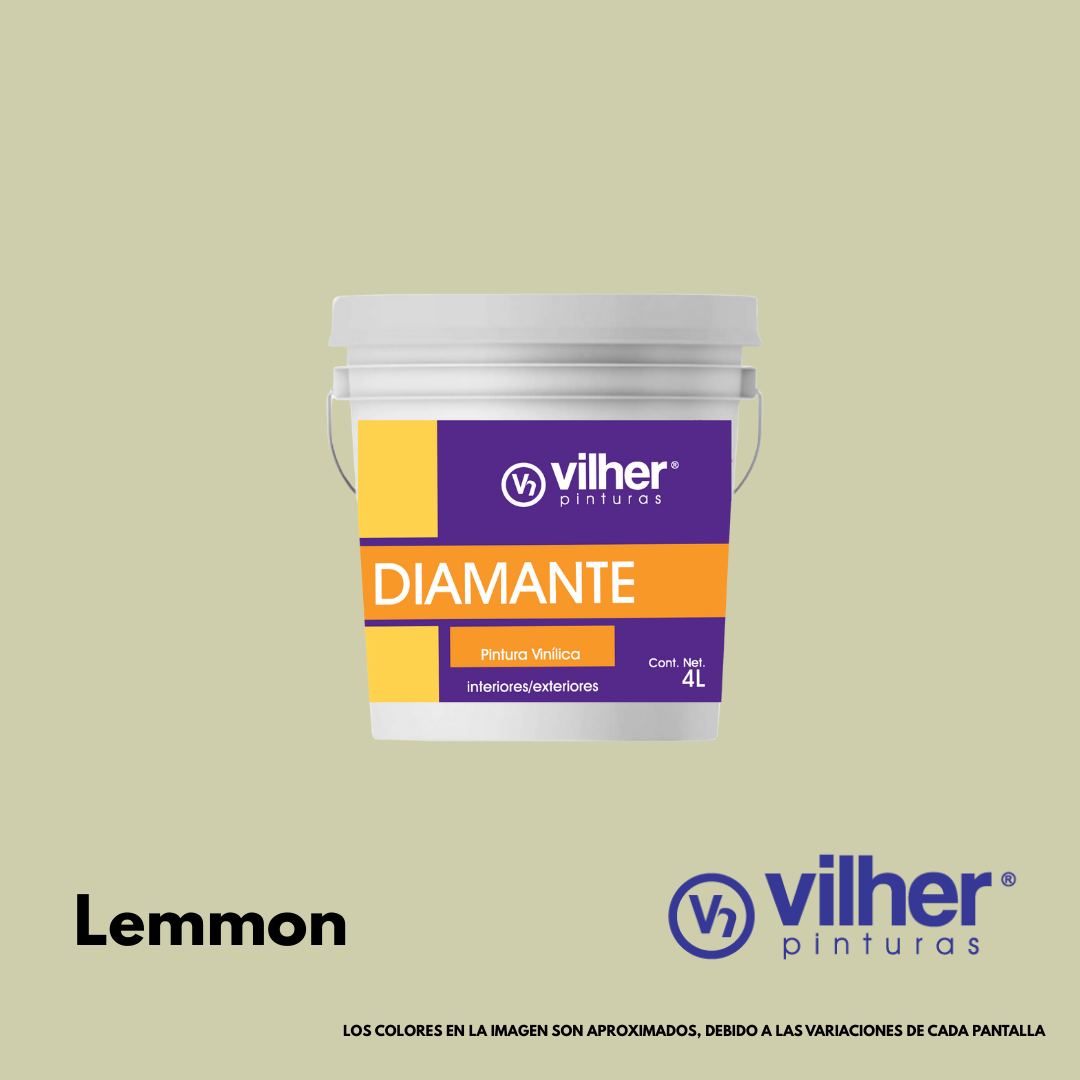 Pintura Vilher Vinílica Acrílica Diamante 4 Litros 3 Años Interior y Exterior