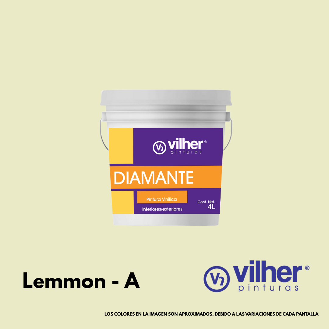 Pintura Vilher Vinílica Acrílica Diamante 4 Litros 3 Años Interior y Exterior